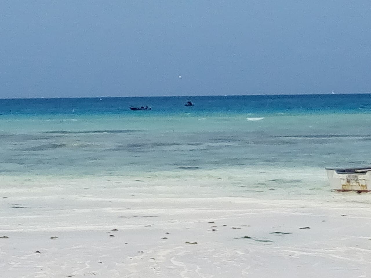 White sand and lagoon at Nungwi, Zanzibar