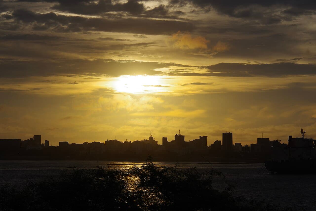 Sunset over Dakar, seen from Gorée Island